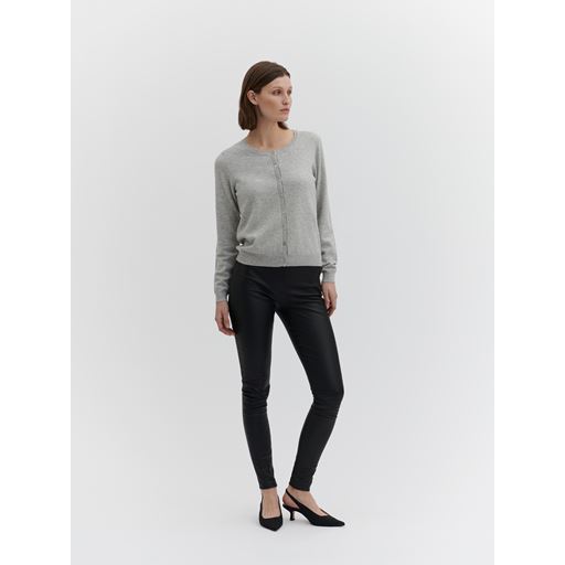 Rosemunde Sofia Wool Cardigan, Light Grey Melange, XL
