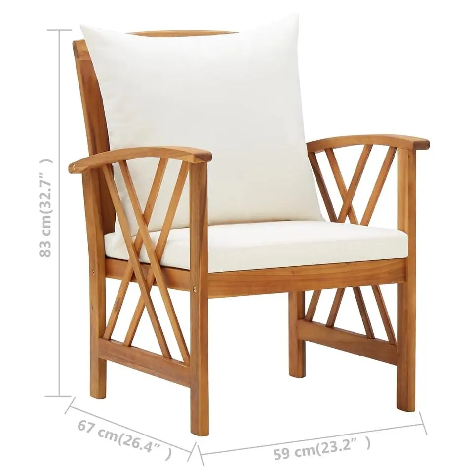 vidaXL - Loungeset - Wit - Hout