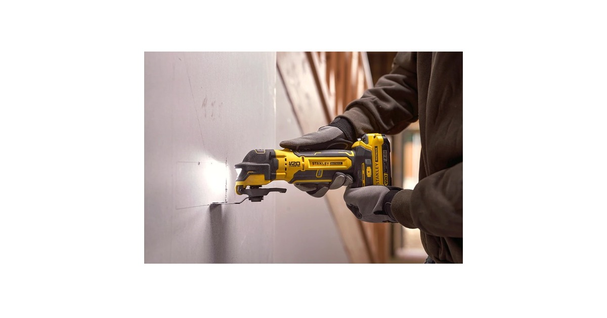 StanleyFATMAX V20 18V Brushless Oscillerende Multitool multifunctioneel gereedschap  (Geel/zwart, Koffer, 2 accu's (2.0Ah) en oplader (2A) inbegrepen)