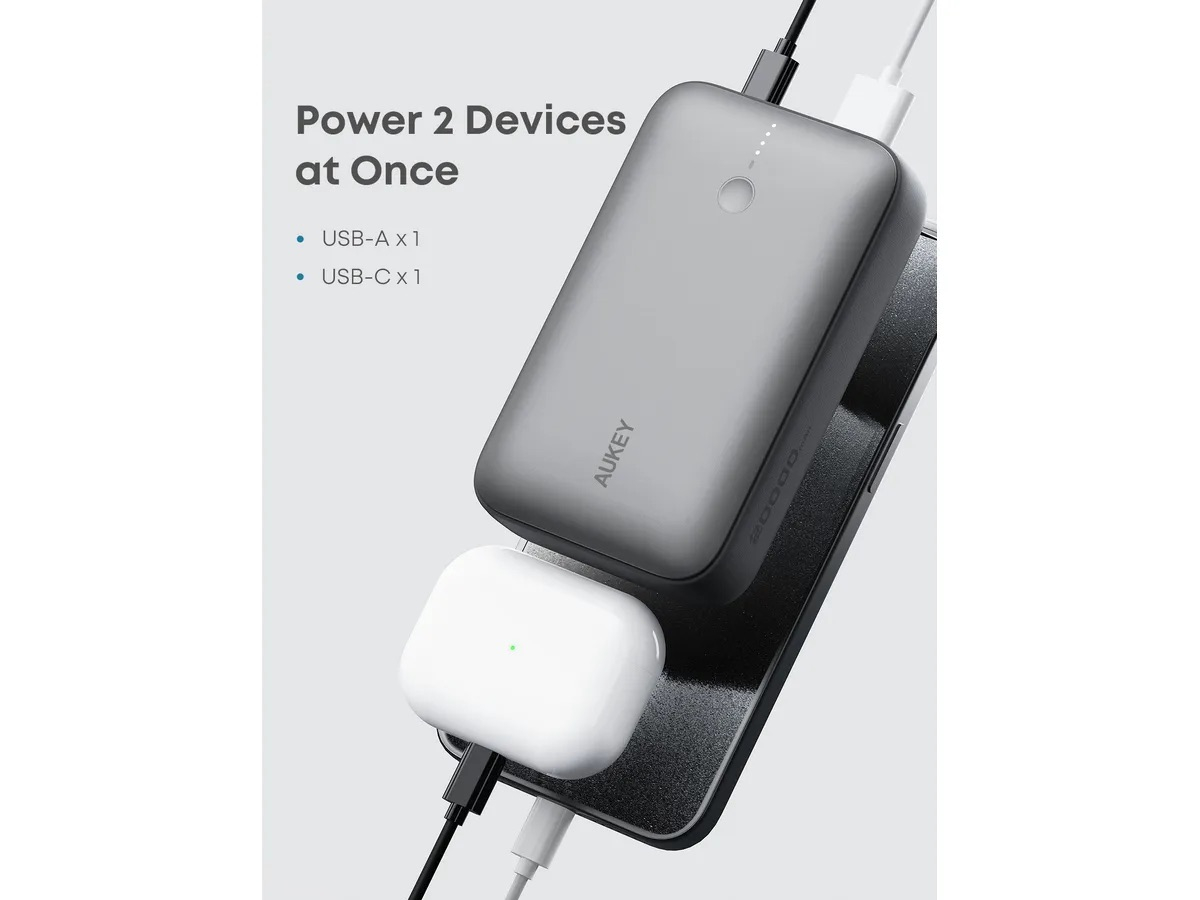 (20W) Spark Mini 20000mAh Powerbank USB C / USB A Ladegerät Power Delivery Quick Charge (PB-Y57 GR) - Grau