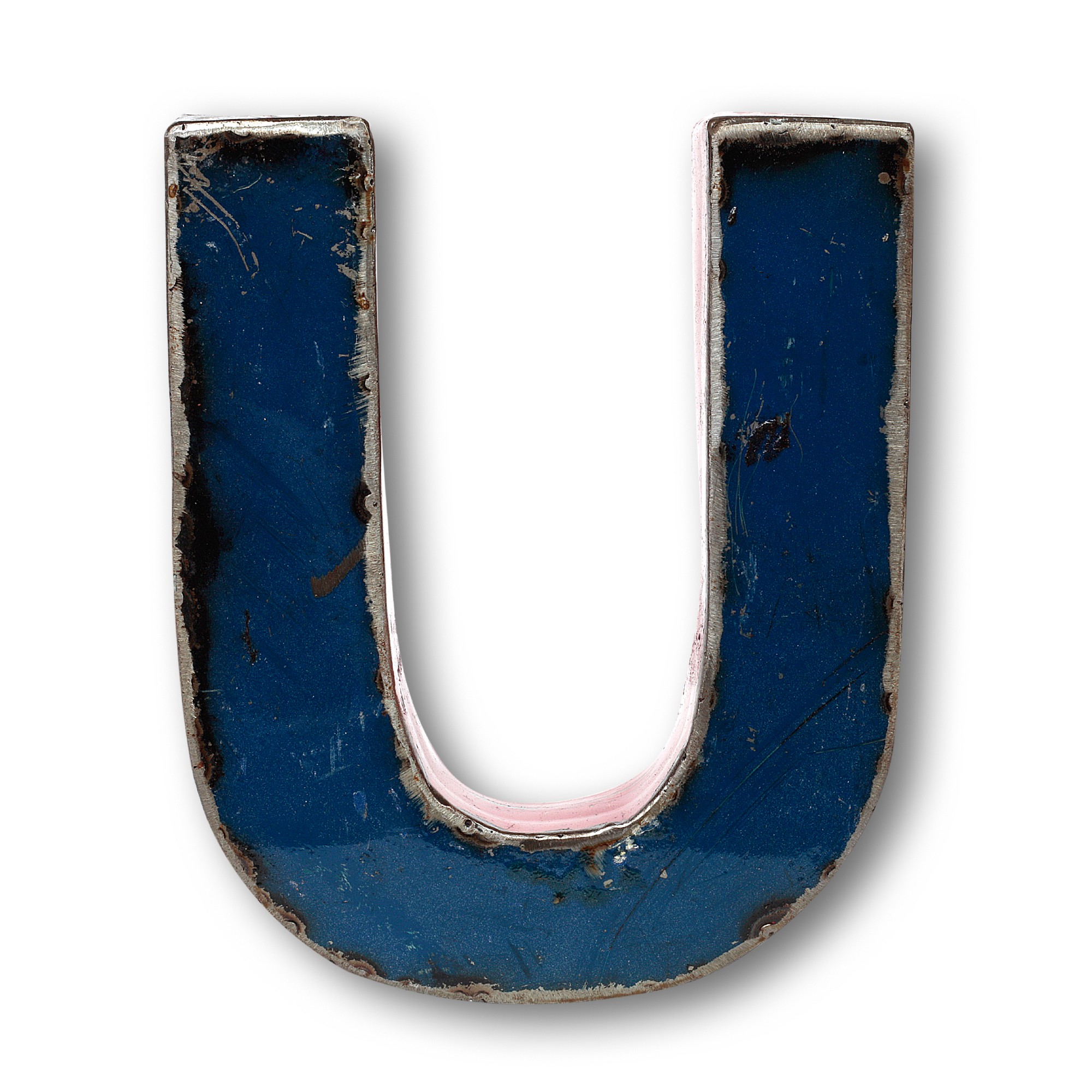 Metallbuchstabe 'U', multicolor, T 17 cm, B 21 cm, H 4 cm von fischer's lagerhaus