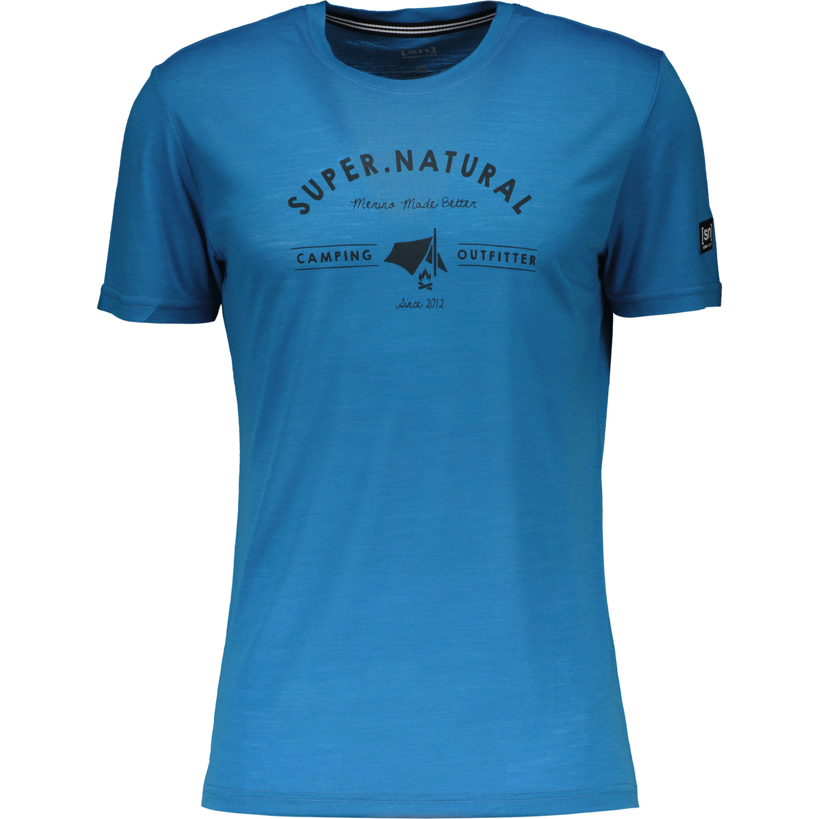 Super.Natural Herren-T-Shirt Camping blau, 56