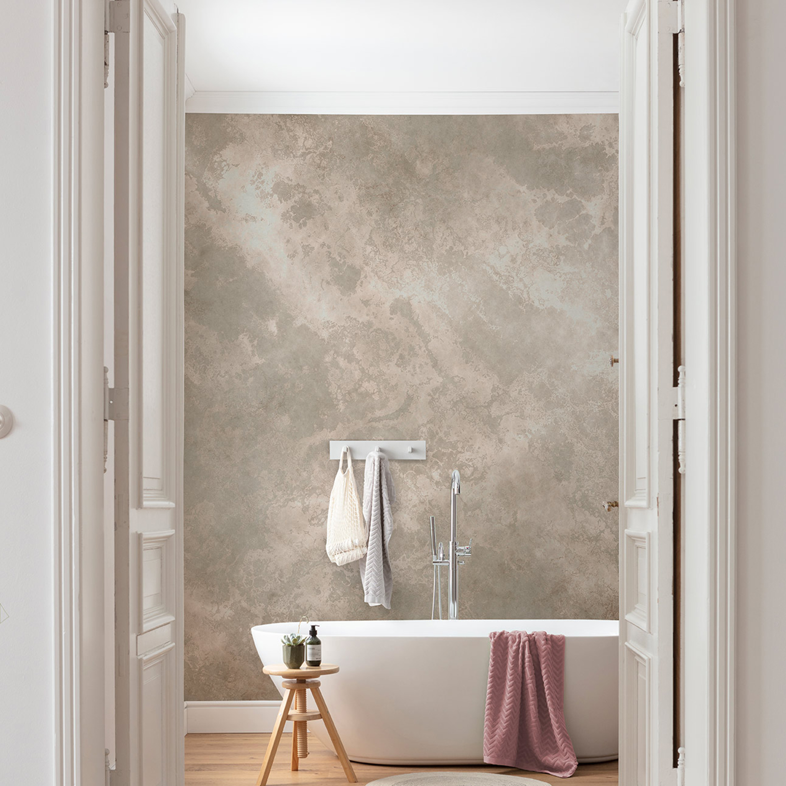 Vlies-Fototapete MARMORELIA - braun-weiß - 350x250 cm