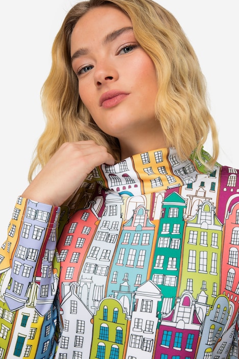 Sweatshirt, Häuser-Print