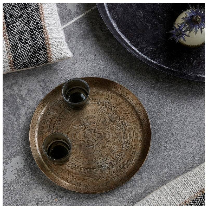 House Doctor Tray Jhansi Antique Brass Finish