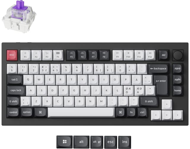 Keychron Q1 HE Carbon Black Trådløst gaming tastatur