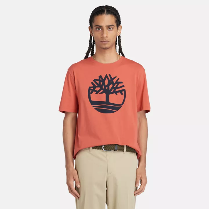T-shirt à logo arbre Kennebec River pour homme en orange