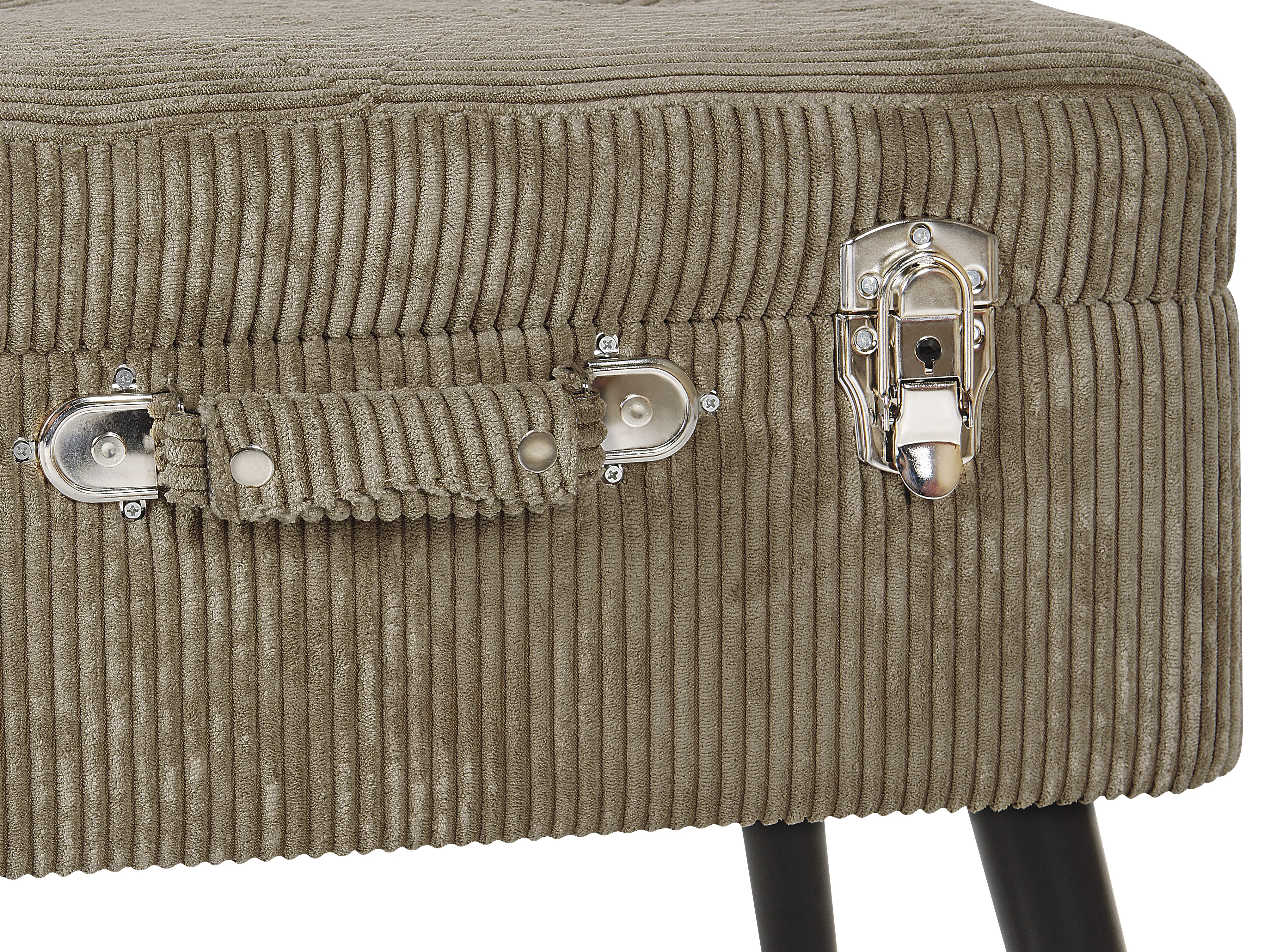 Hocker met opbergruimte MALLARD Corduroy Lichtbruin