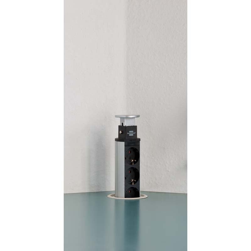 Brennenstuhl Tower Power USB-charger 1396200013 3-voudig inbouw 2 meter zwart/zilver