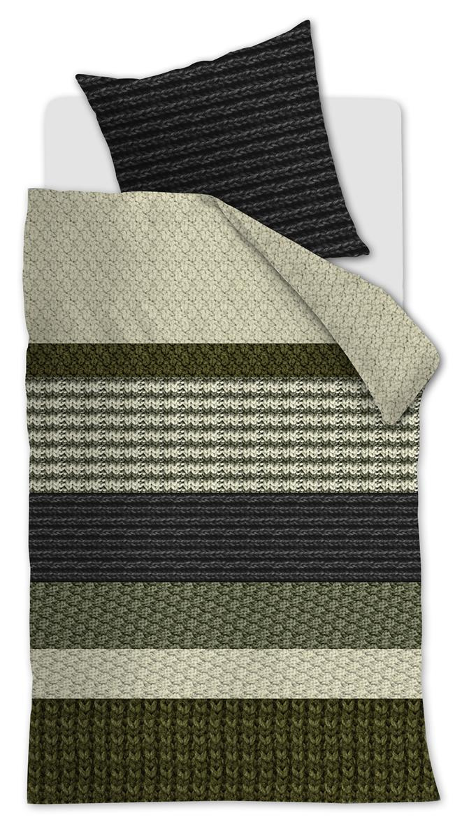 Bettwäsche LANCE Biber 135x200 cm, mit 1 Kissen