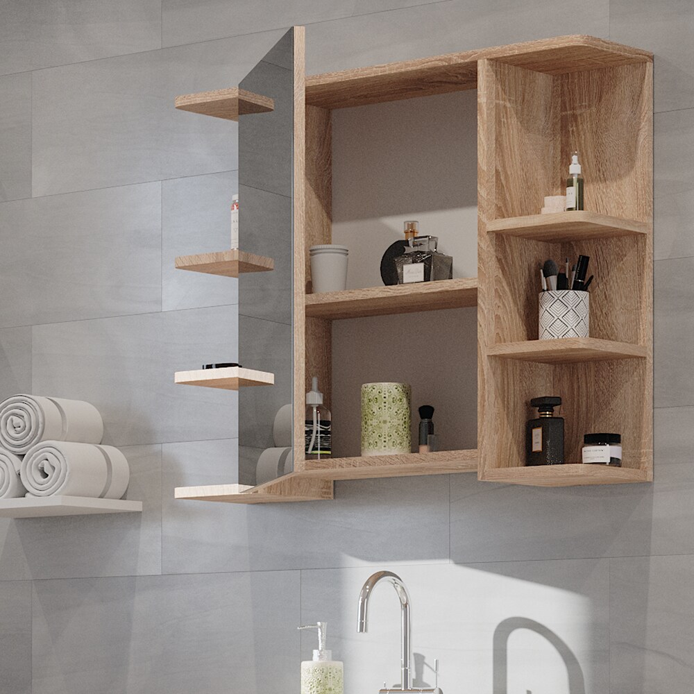 Vicco Spiegelschrank Badspiegel Wandspiegel Fynn Sonoma 80x64 cm modern Spiegel Badmöbel