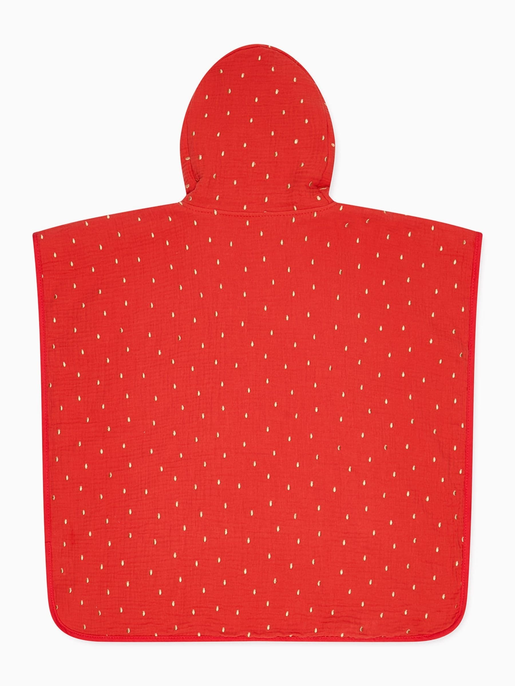 MORI Rood strandponcho met aardbeienprint