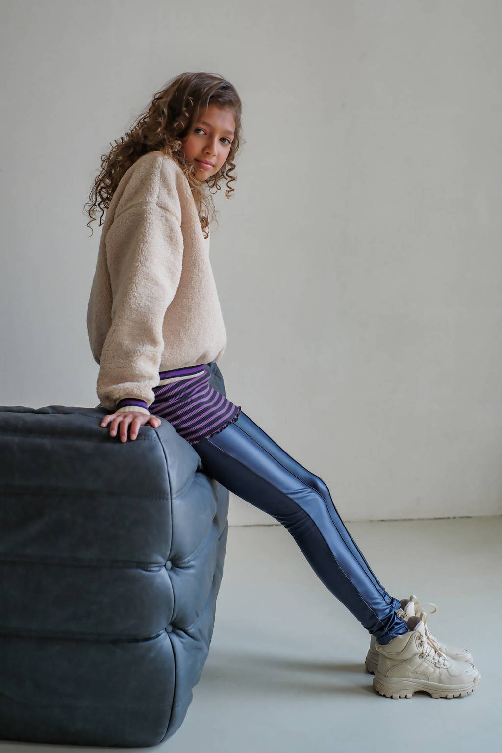 Like Flo coated legging Fiona donkerblauw