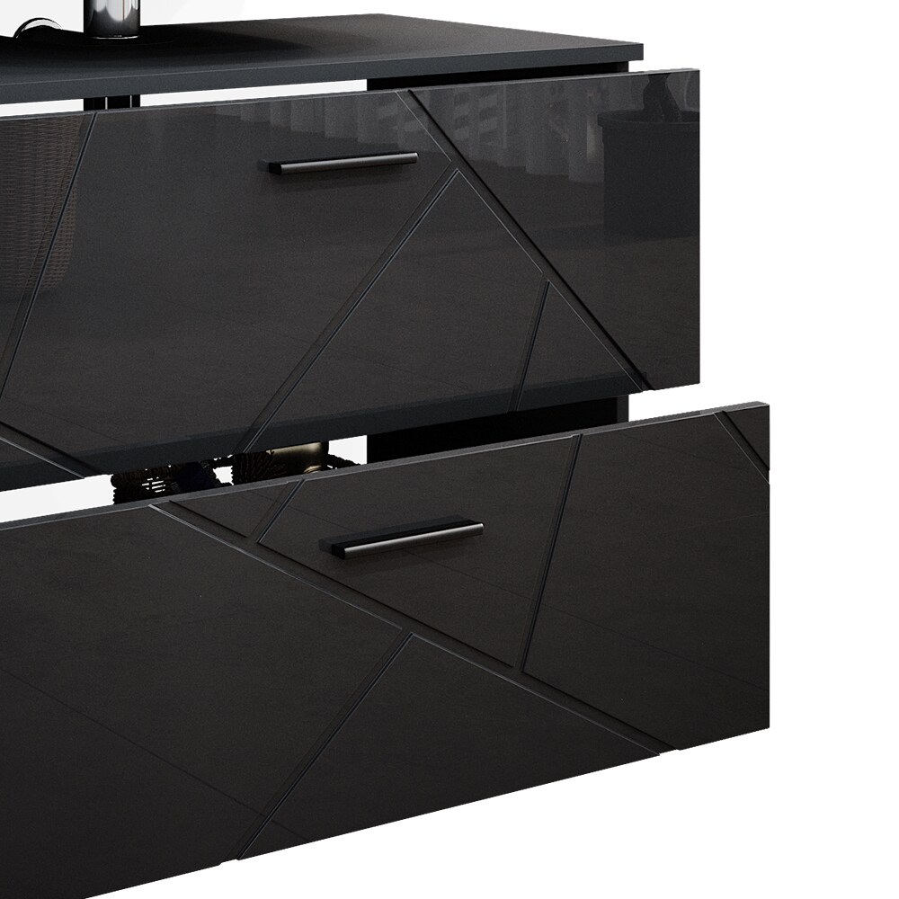 Vicco Badmöbelset Irma Anthrazit Hochglanz modern 80 cm 30 cm Badezimmerschrank Badschrank Badezimmermöbel Waschtischunterschrank Spiegelschrank Midischrank Hängeschrank Schranktür Schrankschublade
