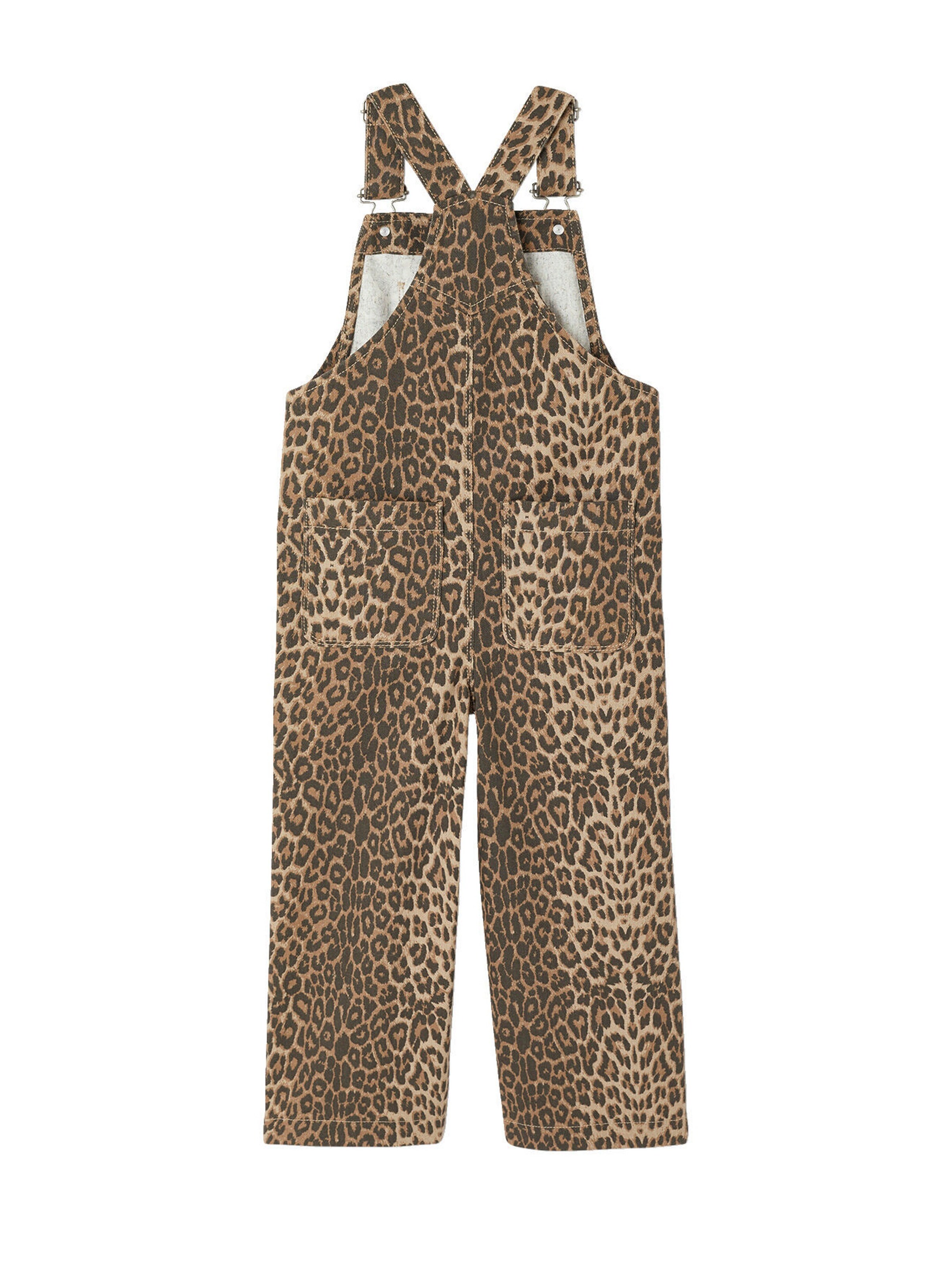 Vertbaudet Gemusterte Mädchen Latzhose mit weitem Bein beige