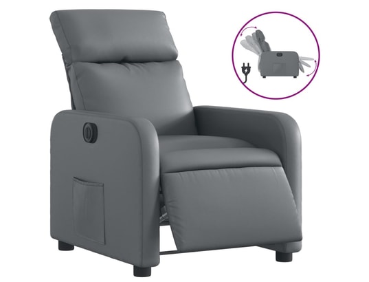 VIDAXL - Fauteuil inclinable électrique gris similicuir
