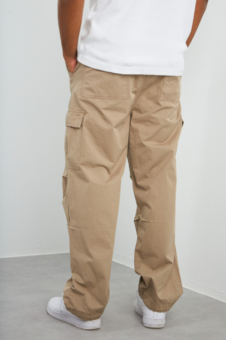 Pantalon en toile cargo biege