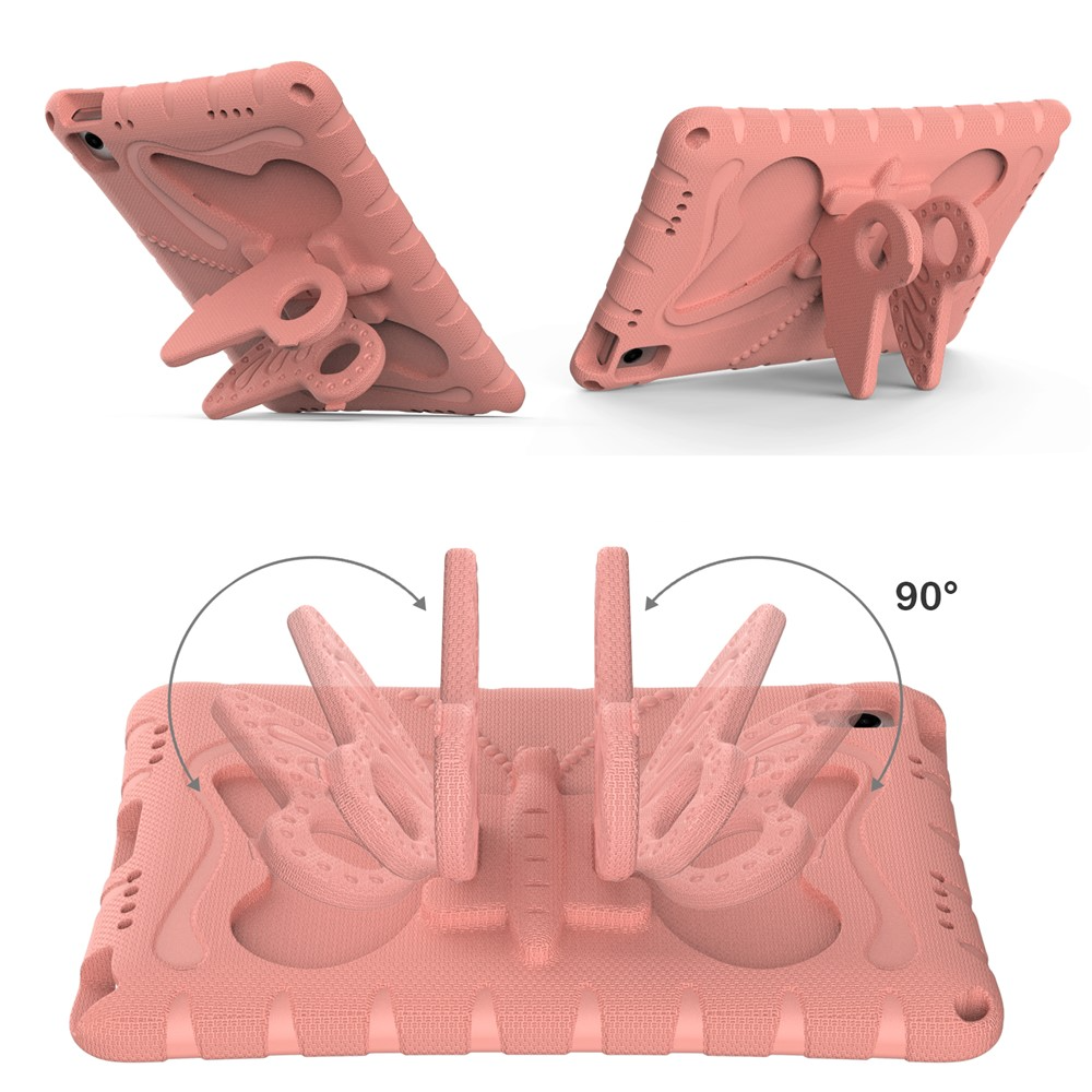 Samsung Galaxy Tab A11  Plus / A9  Plus Stossfeste Kinder Schaumstoff Hülle mit Griff   Schmetterling Kickstand - Rosa