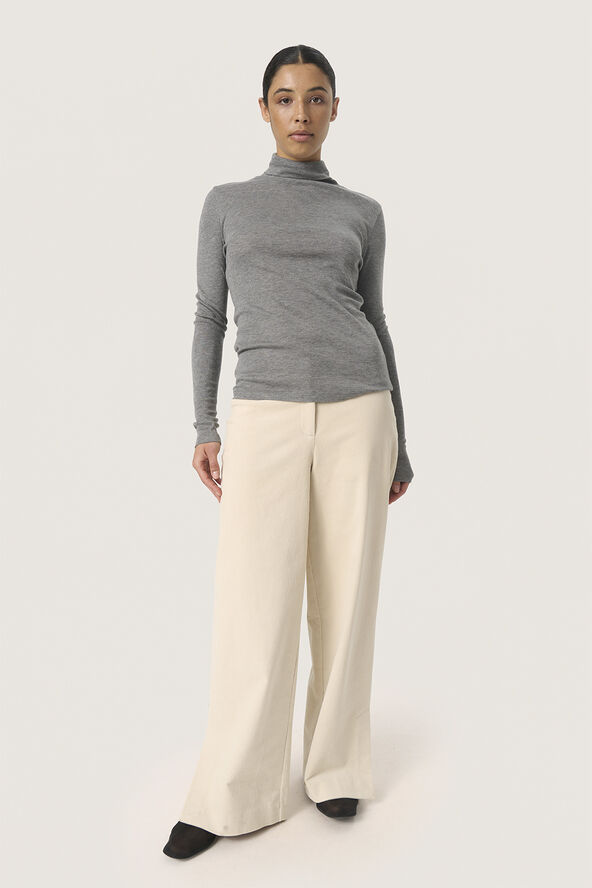 Soaked in Luxury SLFauna Rollneck Grey melange