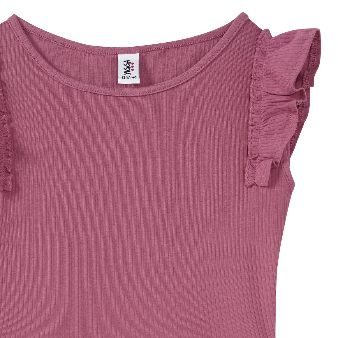 Yigga Mädchen Kleid mit Ripp-Struktur himbeer