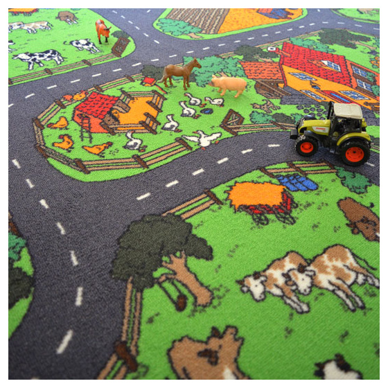 Tapis de jeu enfant - circuit voiture - campagne - 120 x 170 cm