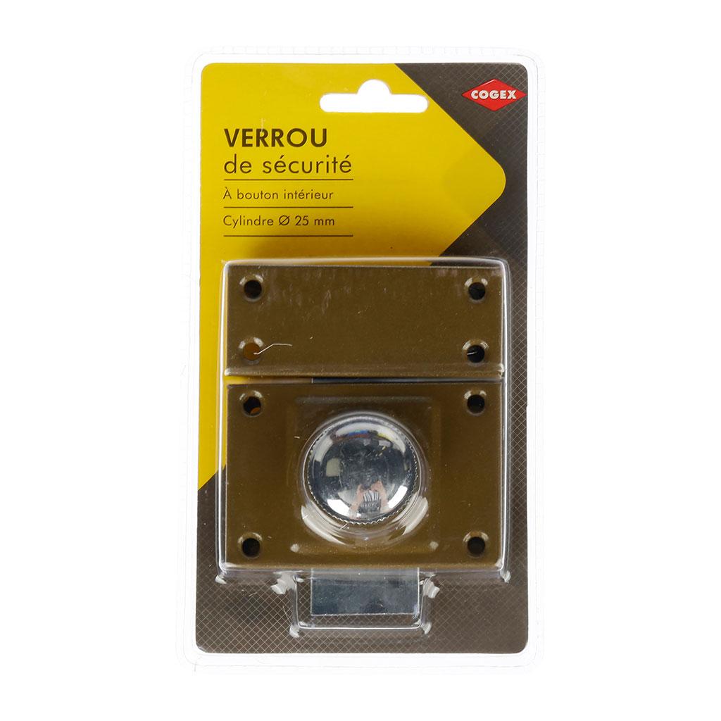 VERROU DE SECURITE BOUTON INTERIEUR ET 3 CLEFS D.25CM