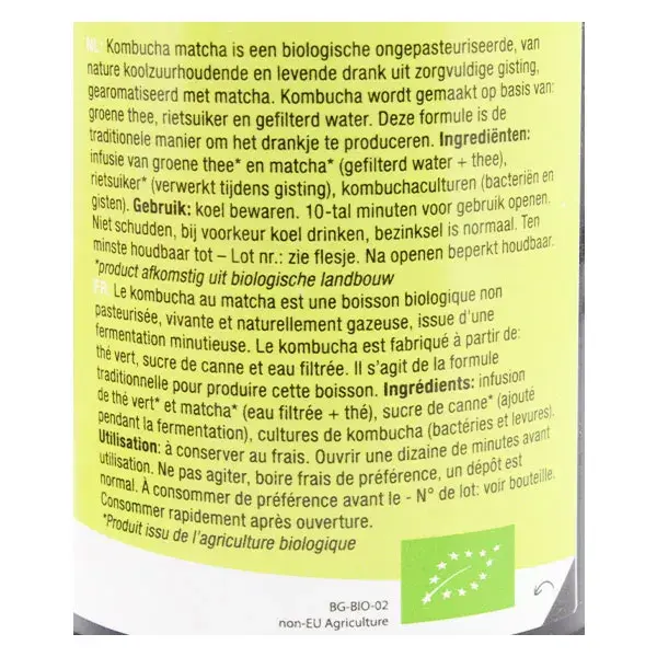 Bebida Purasana Kombuchá Matcha 330ml Orgânico
