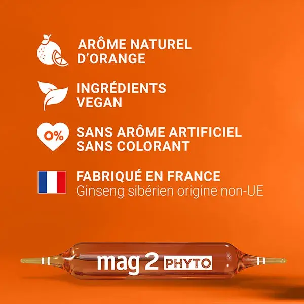 Suplemento Alimentar Mag2 Phyto Energy com Magnésio para Nervosismo e Fadiga - 30 Ampolas
