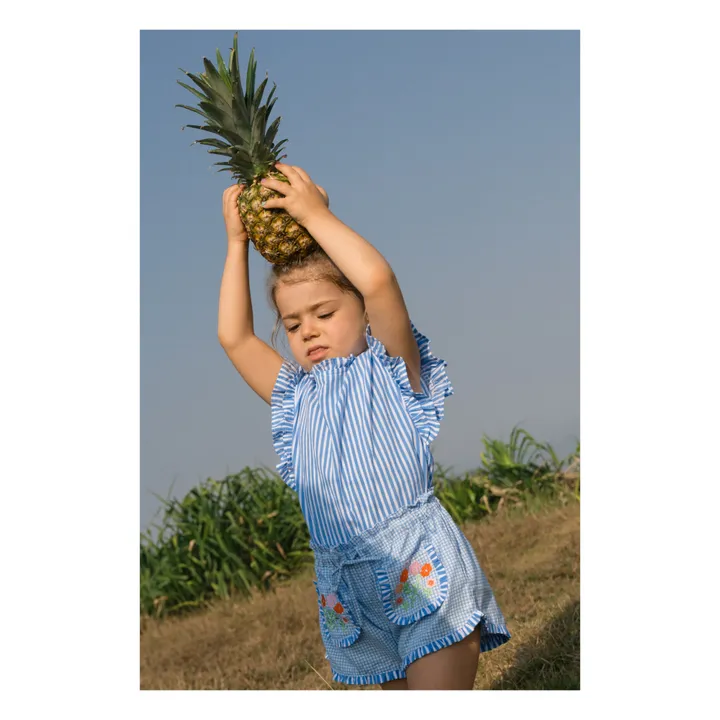 Kidsagogo Top Lola Volants Rayé | Bleu