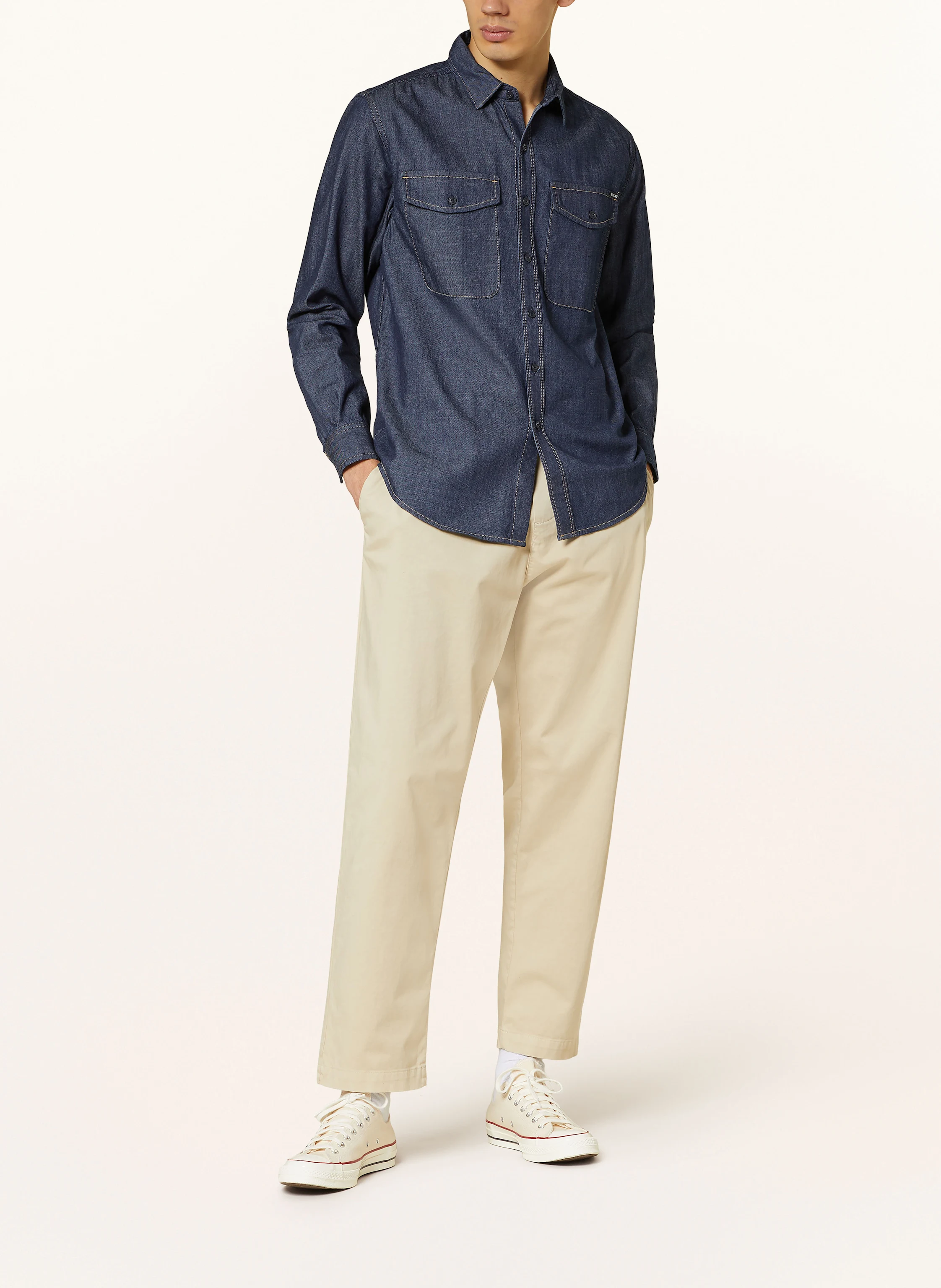 REPLAY Hemd Regular Fit in Jeansoptik