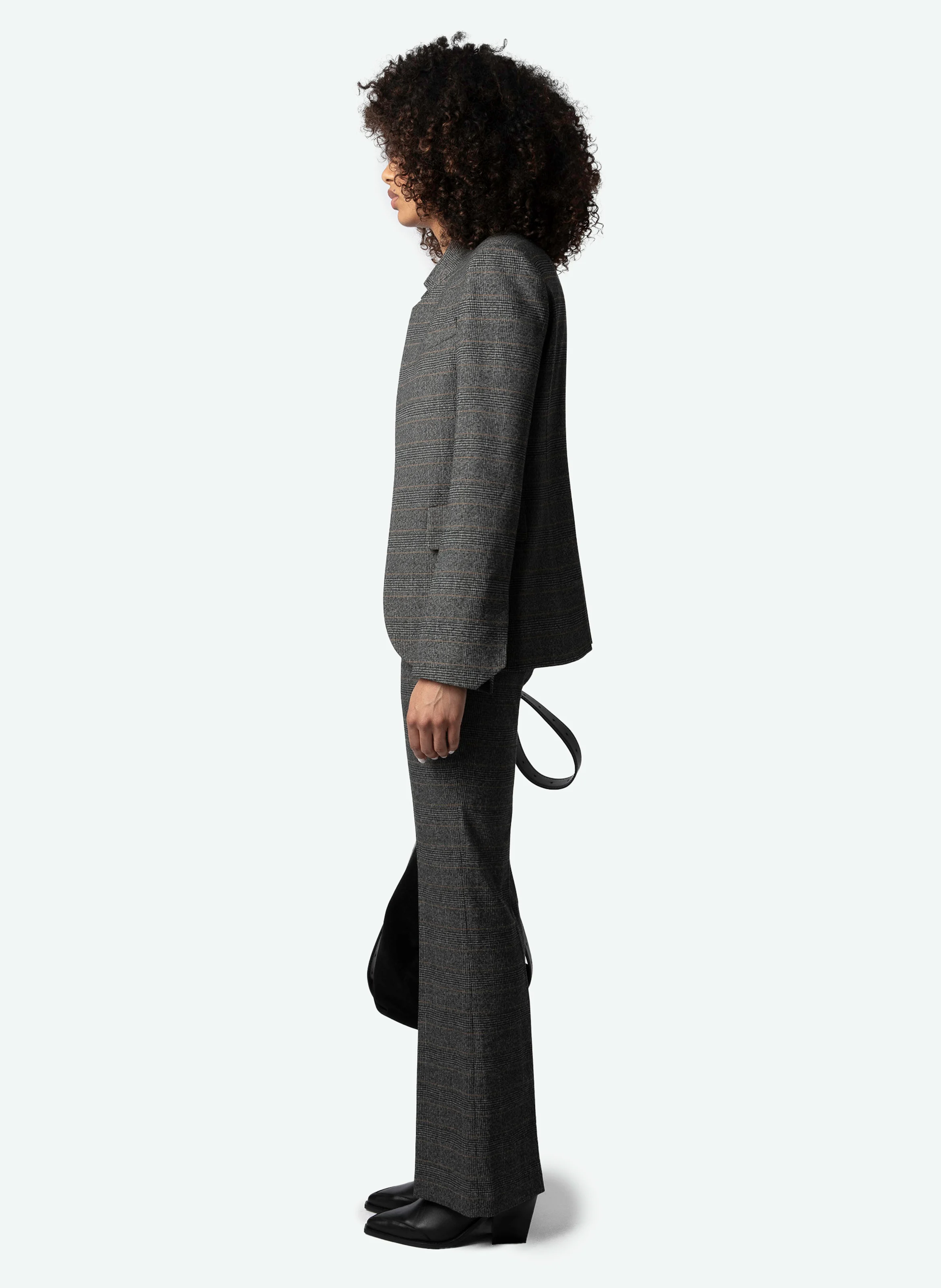 VERY - Blazer col montant droit en fibres recyclées mélangées | Gris