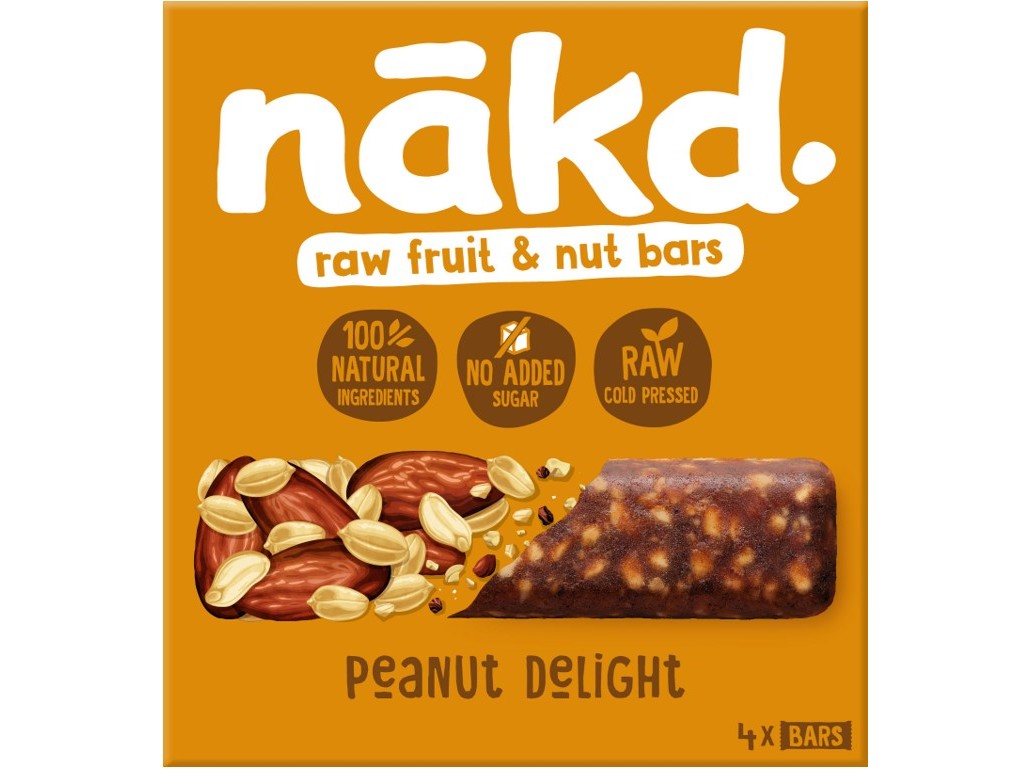 BARRAS NAKD CRUAS FRUTA AMENDOIM DELIGHT 4X35