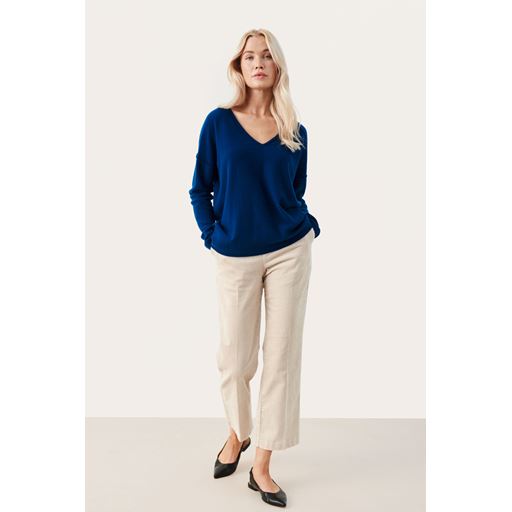 Part Two Iliane Striktrøje, Blue Opal, XL