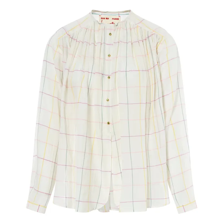 Laurence Bras Blouse Cigar Carreaux | Blanc