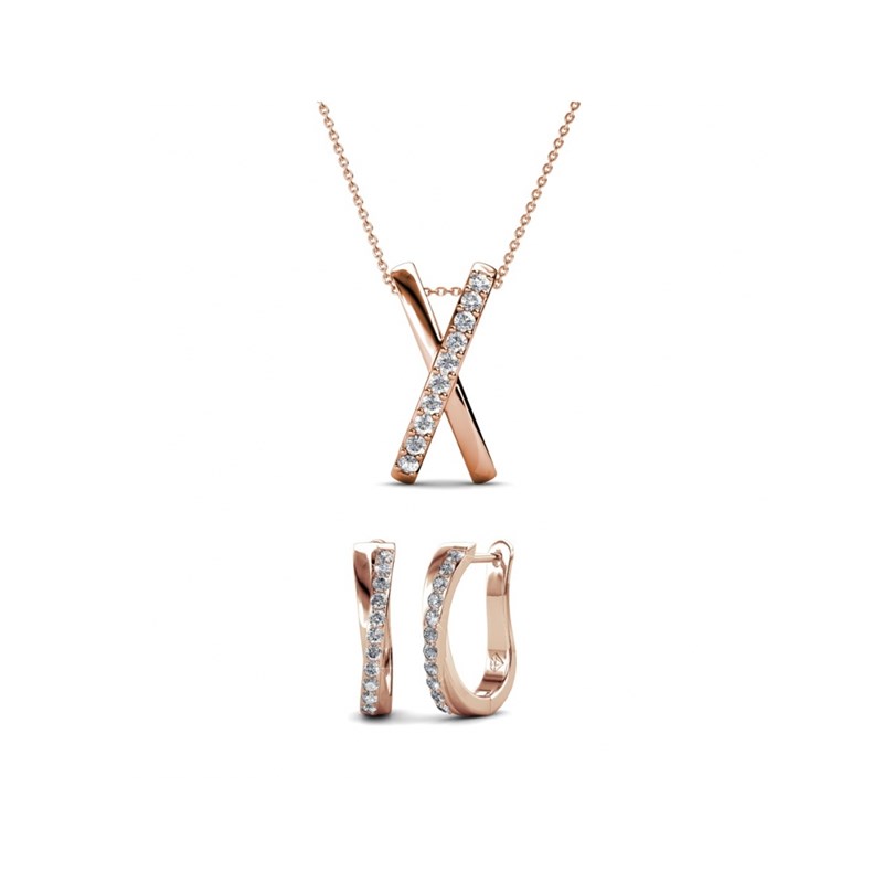 Parure Criss et X Duo : Or Rosé et Cristal