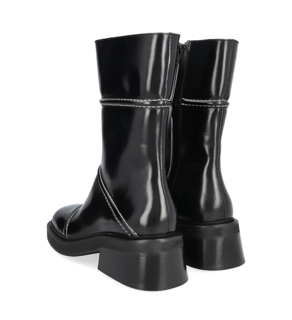 Billi Bi  A5083 Støvle med stikninger - Black rustic oil