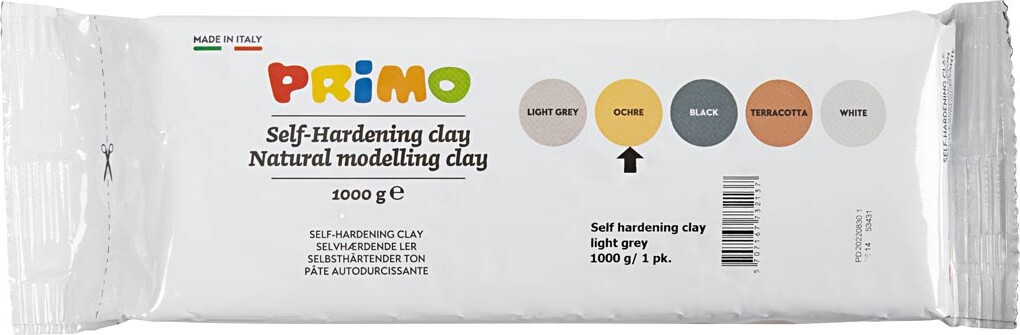 Primo Ler - Selvhærdende Ler - Gul Okker - 12X1000 G