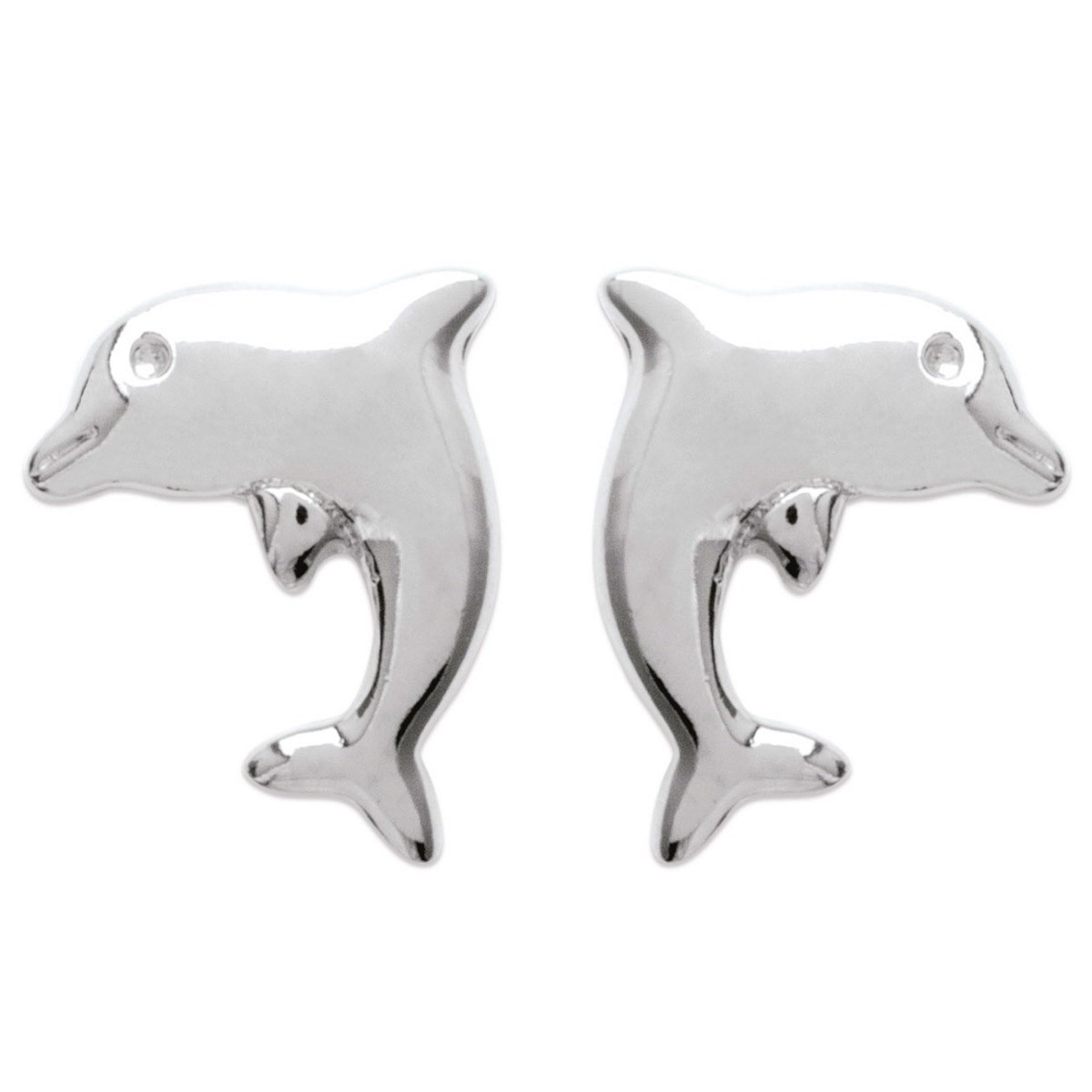 Boucles d'oreilles dauphin pour enfant Argent 925 Rhodié
