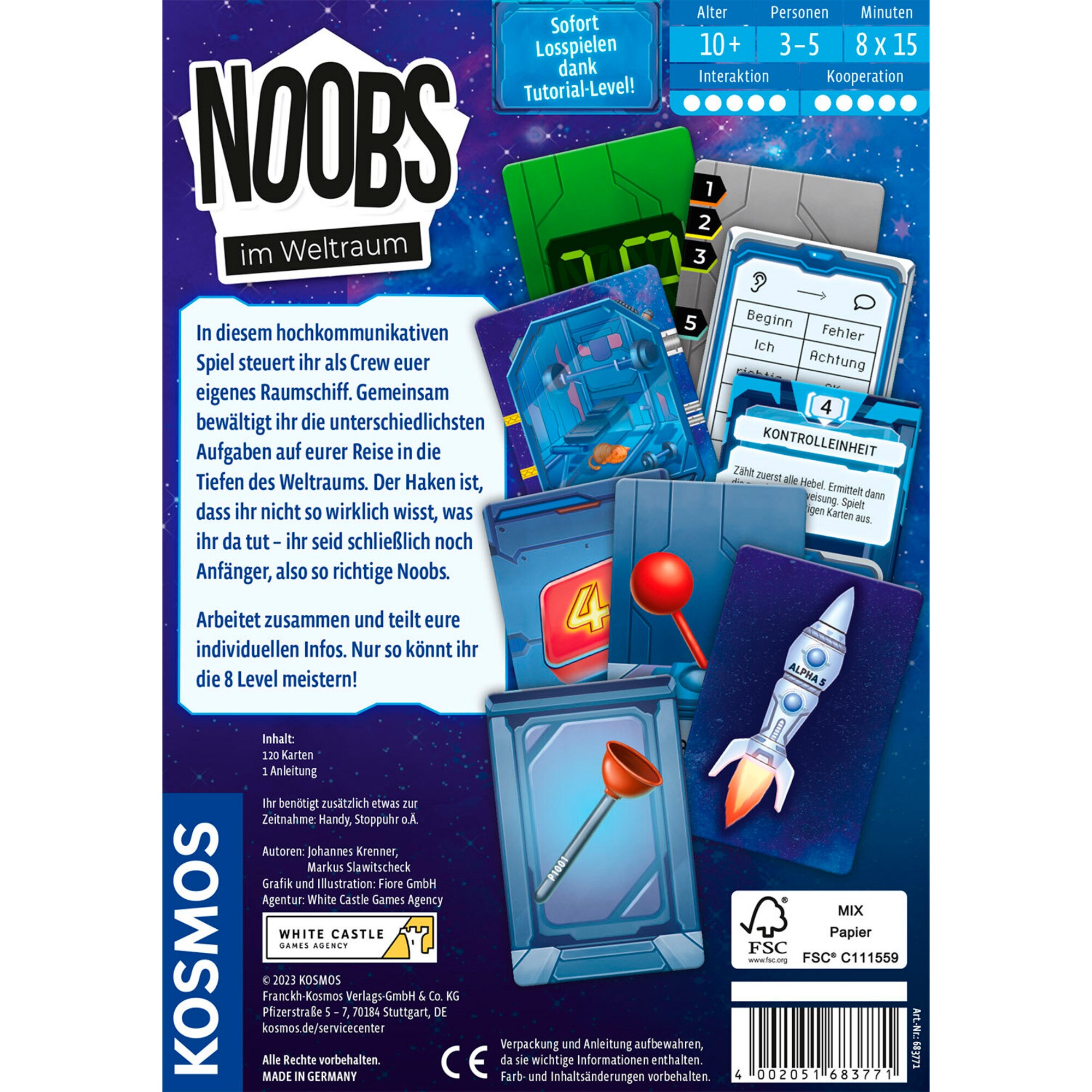 Kosmos Kartenspiel Noobs - Im Weltraum