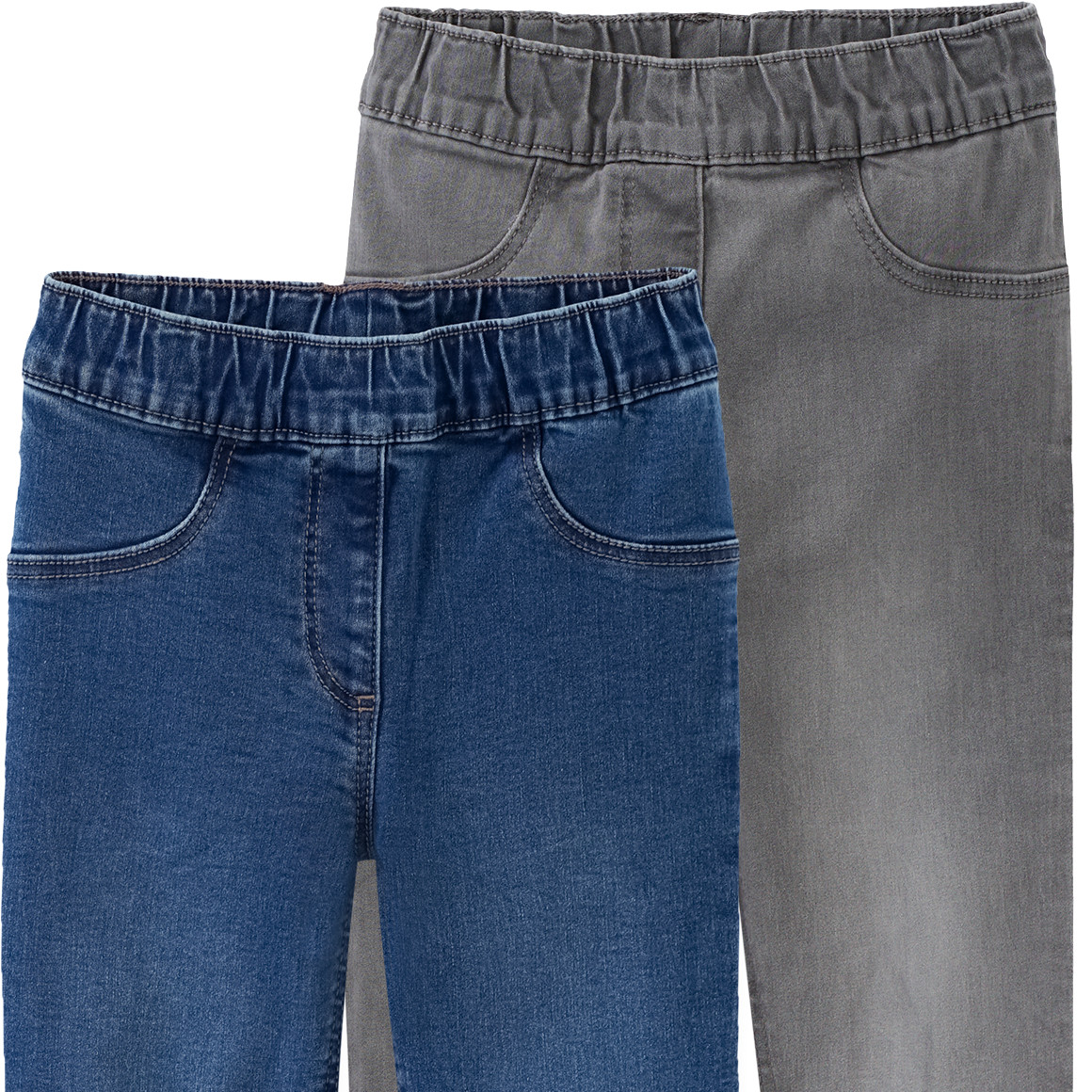 Famy 2 Mädchen Jeggings mit Stretch-Bund blau / grau