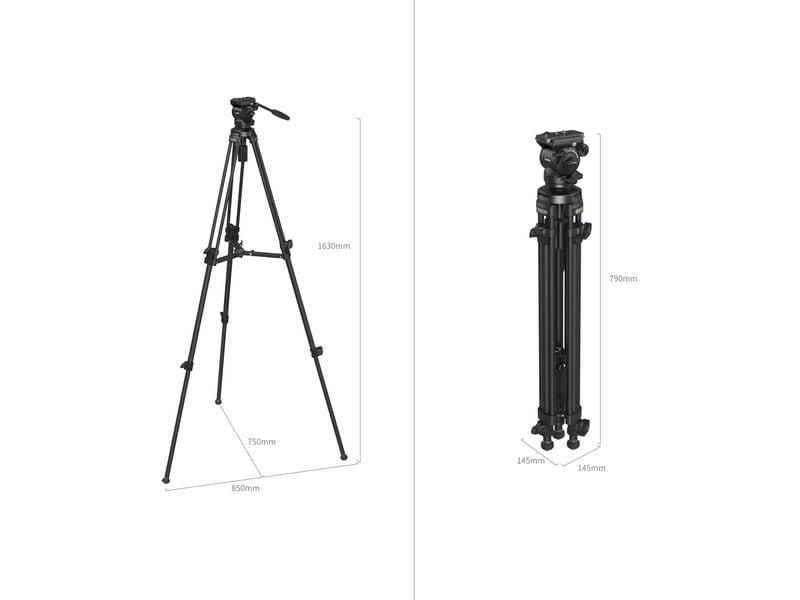 Smallrig Leichtes Videostativ-Kit AD-50 aus Kohlefaser Kohlefaser-Stativ mit kompaktem Basiskopf
