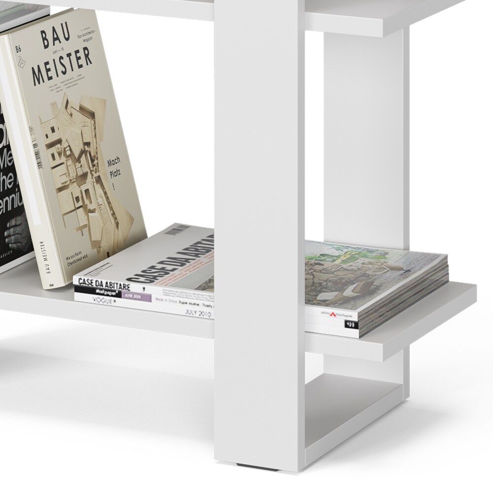 Vicco Bücherregal Standregal Raumteiler Basil Weiß 3 Etagen Wandregal Dekoregal
