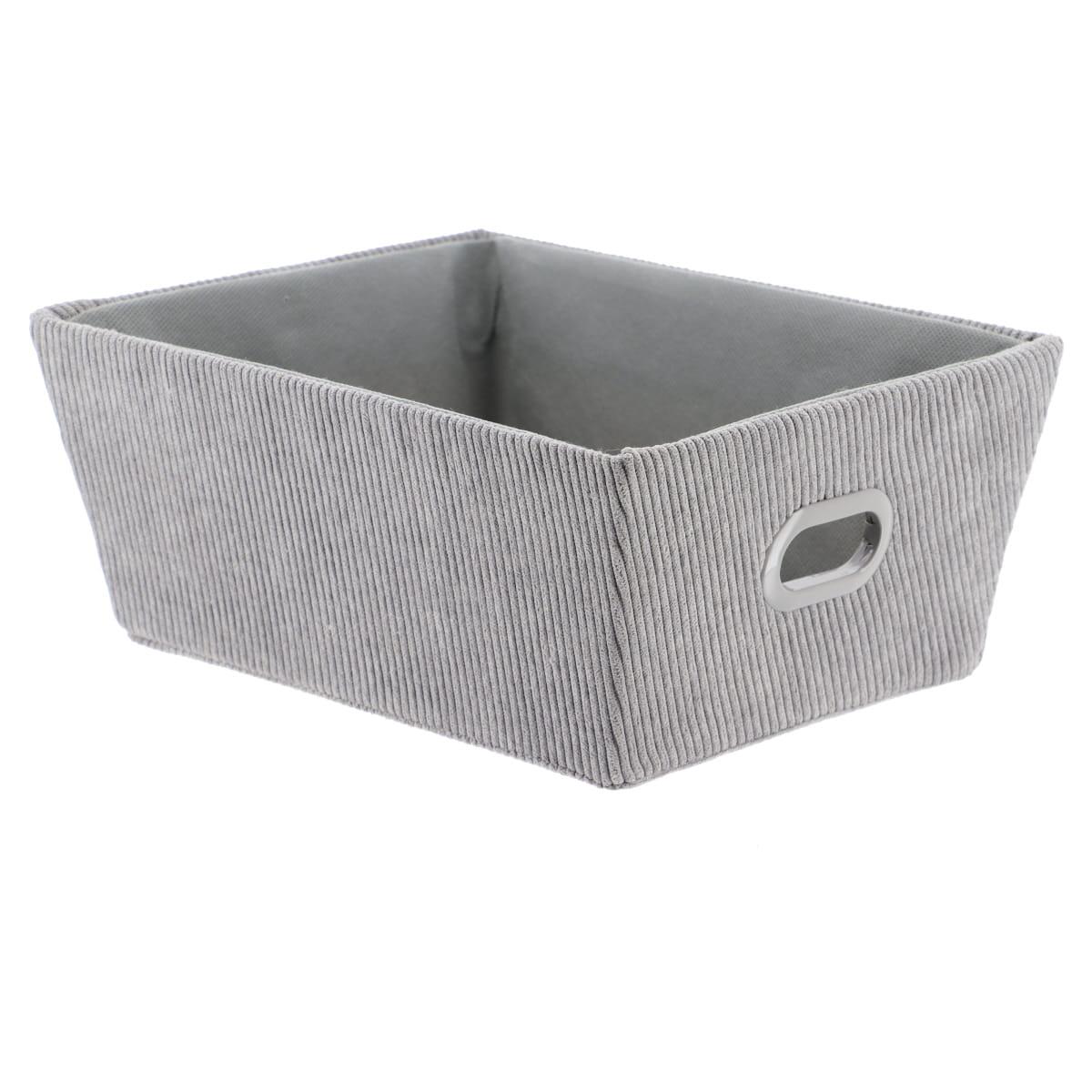 PANIERE DRESSING VELOURS COTELE 20.5X26X10.5CM GRIS