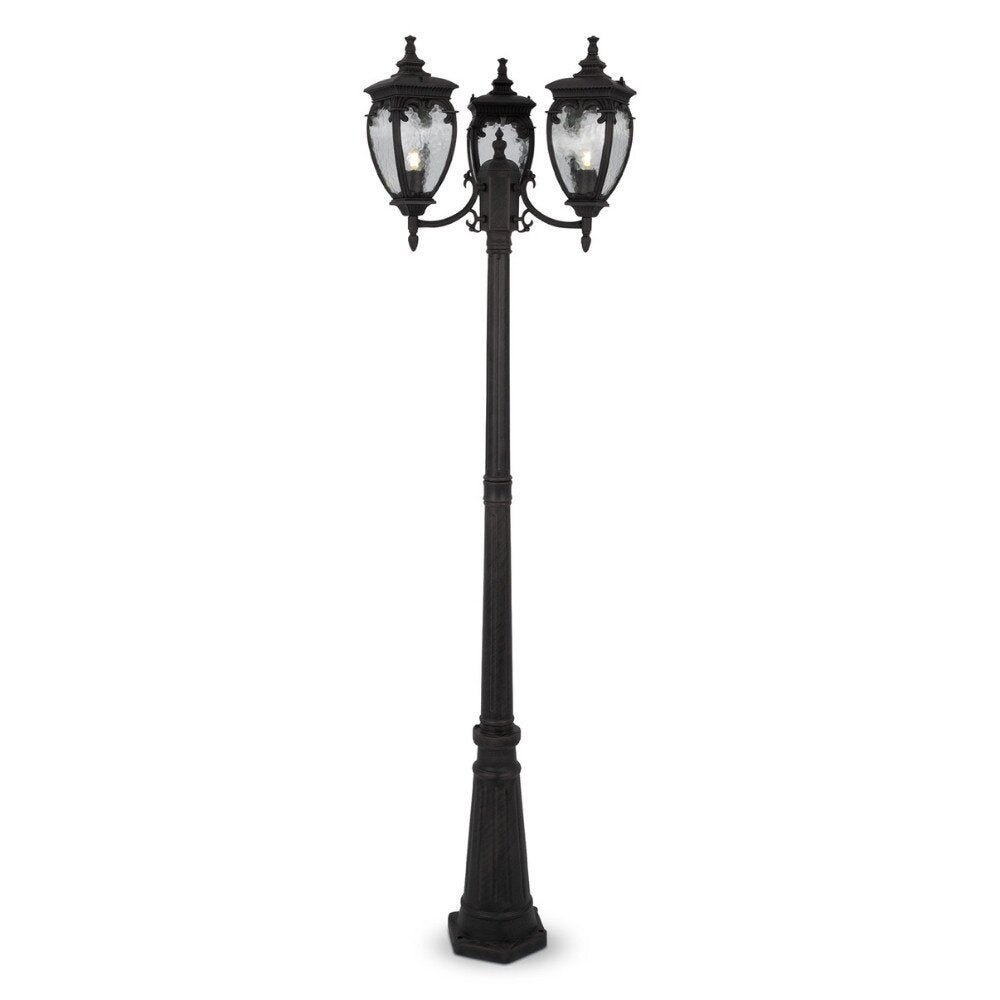 Paallamp Fleur in brons E27 3-lamp IP44