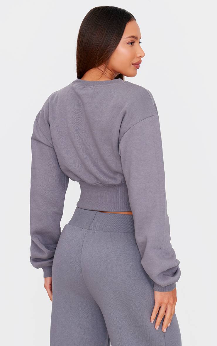 Steel Blue Sweat-shirt Oversize Court Grande Taille