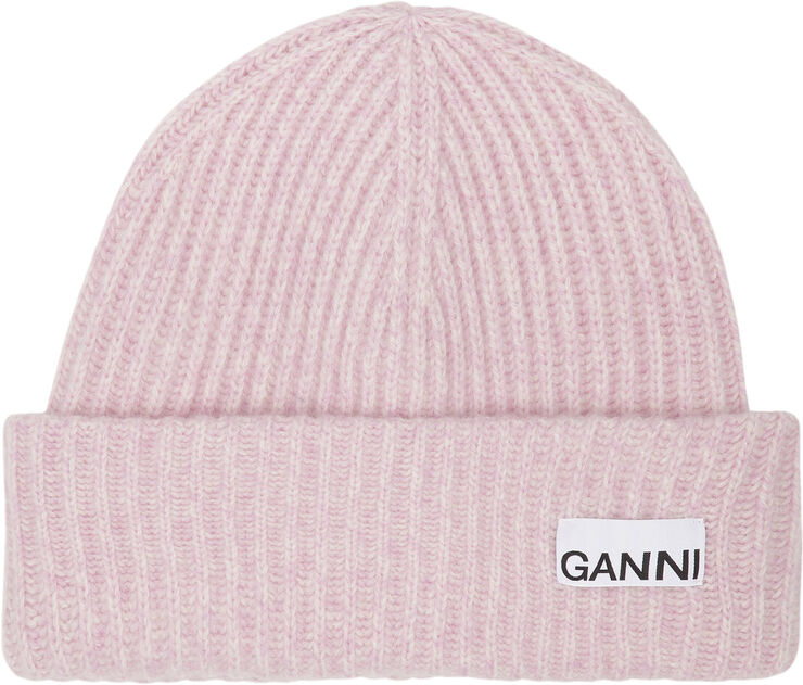 Ganni Structured Rib Beanie Lilac sachet