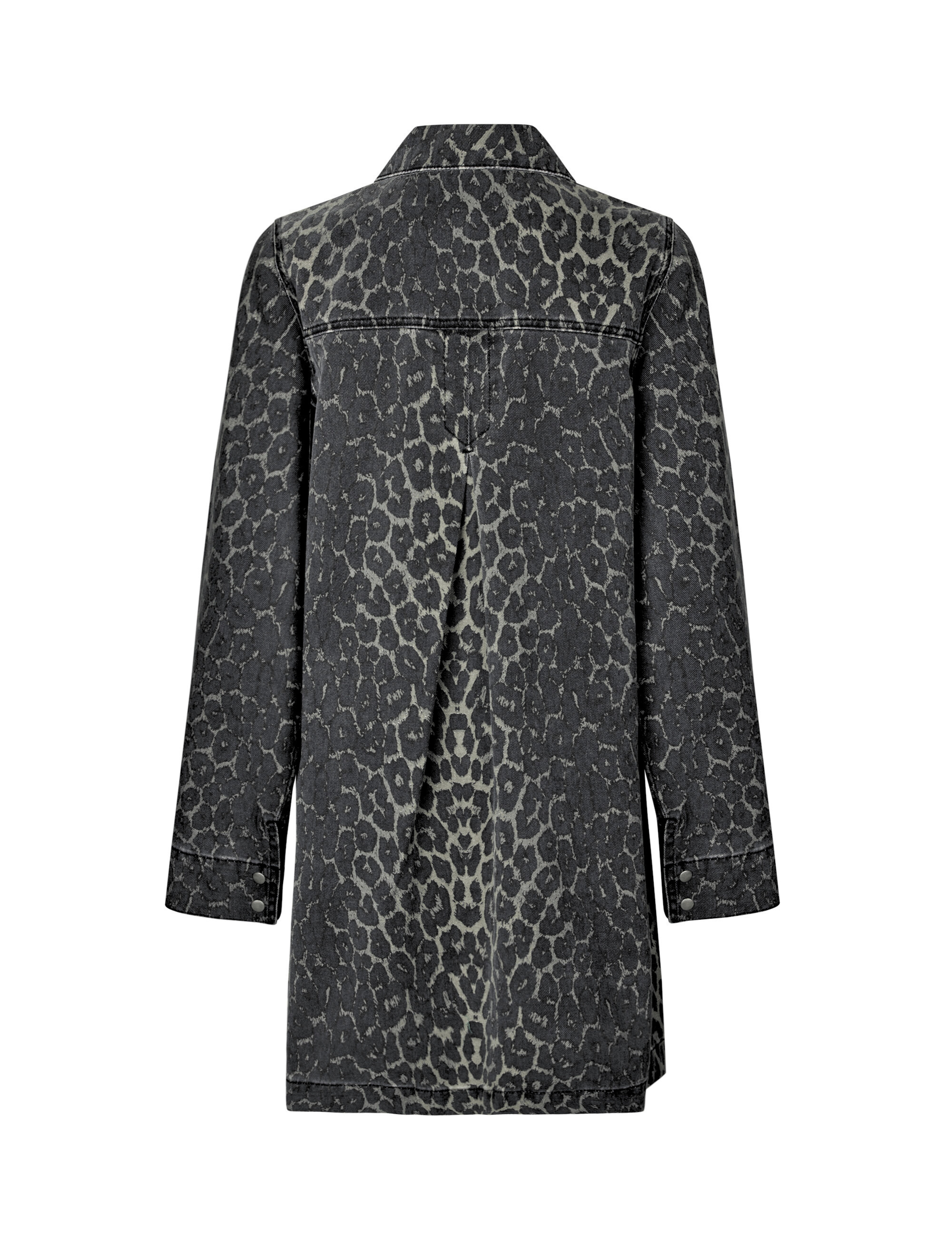 Global Funk  Mira LS-G denimkjole - Dark leopard mist