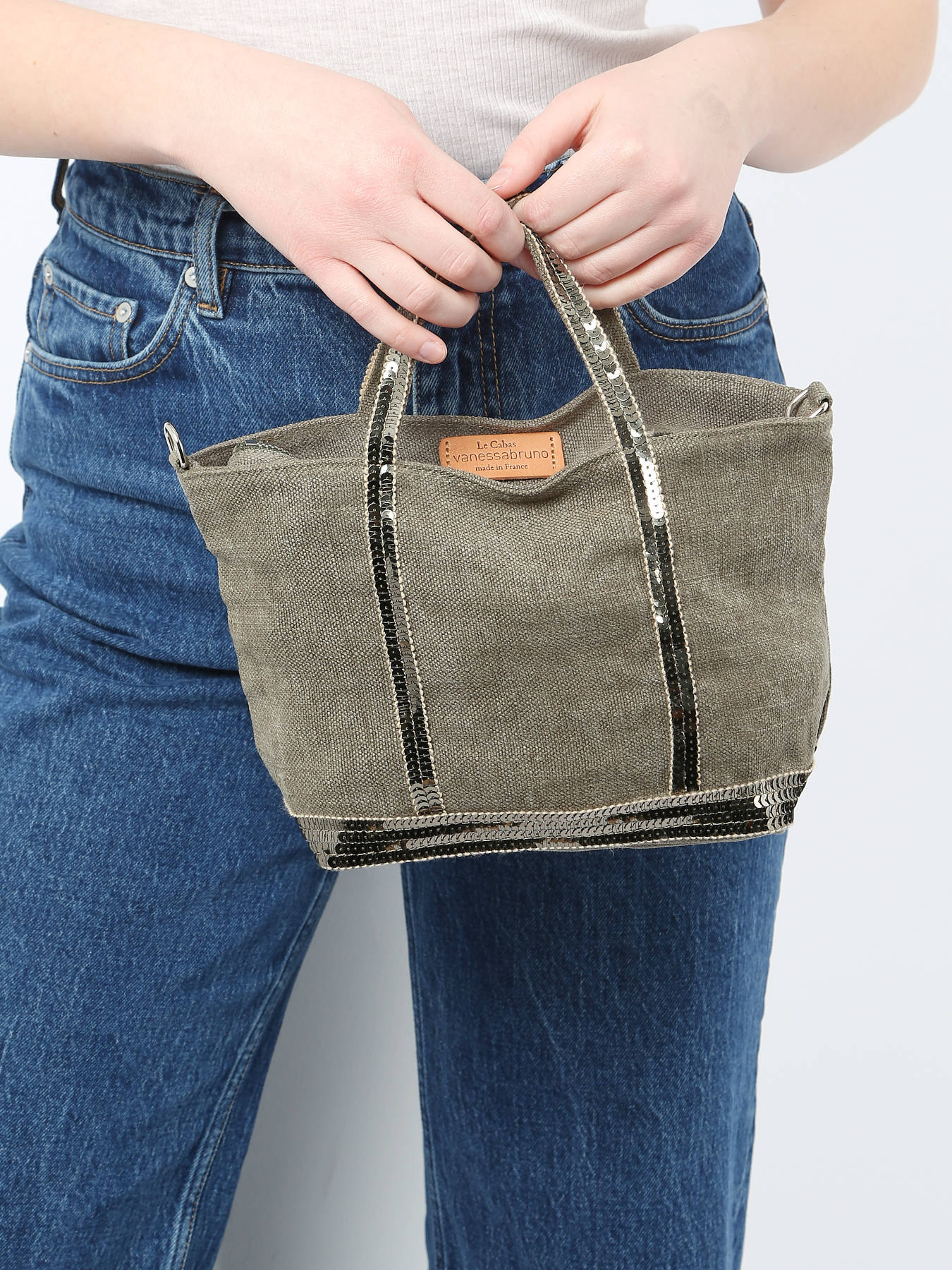 Sac bandoulire Baby Cabas lin paillettes VANESSA BRUNO