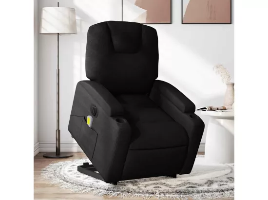 Fauteuil inclinable massant électrique Noir Tissu
