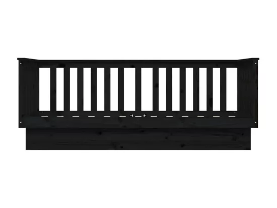 Lit de jour sans matelas noir 75x190 cm bois de pin massif